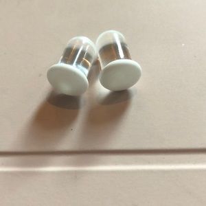 Glass Single Flare White Plugs